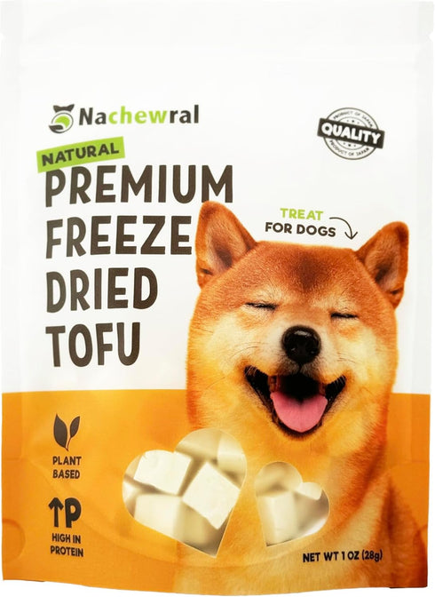 Premium Freeze-Dried Tofu for Dog Treat/All Natural, Plant Based Protein, Gluten Free, Low Calories, High in Protein, Stomach Friendly, Vegan Trea...