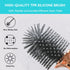 Toilet Brush and Holder, Elegant 2 Pack Silicone Toilet Bowl Brush Set with Ergonomic Long Handle, Modern Bathroom Decor Cleaning Accessories, Dur...