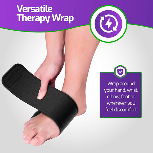 Reusable Hot Cold Ice Pack - Therapy Gel Pack for Muscle Pain, Bruises - Foot Ice Pack Wrap with Velcro Closure for Foot, Ankle, Elbow, Arm - Ice ...