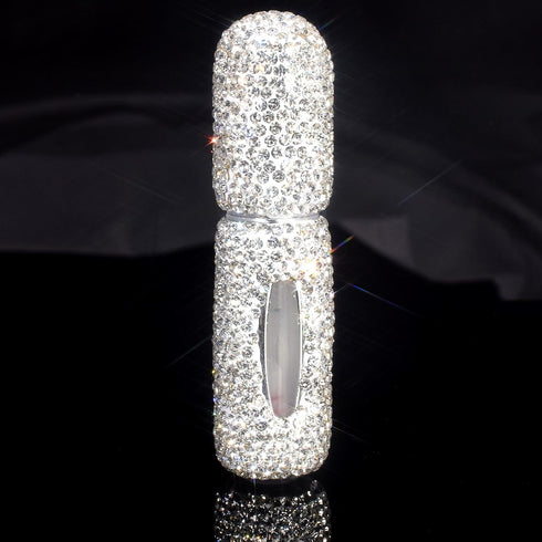 Perfume Spray Bottle 5ML White Bling Rhinestone Empty Portable Travel Fine Mist Refillable Mini Spray Dispensers for Perfume, Essential Oil...