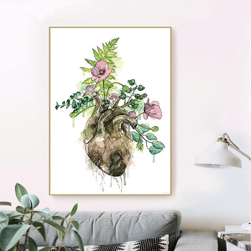 QAZWSX Diamond Painting Kits for Adults Kids, Heart Anatomy Art 5D DIY Diamond Embroidery Flower Cross Stitch Hand Mosaic Doctor Decor-30x40cm......