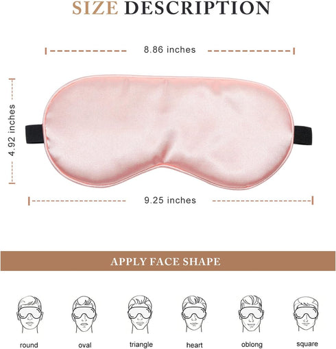Sleep Mask Silk Eye Mask for Sleeping, Super Soft Blackout Eye Mask for Women Men, Side Sleeper Eye Covers for Sleeping with Adjustable Straps, Tr...
