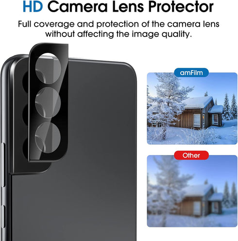amFilm Privacy Screen Protector Samsung Galaxy S22 5g 6.1 inch with 2 Pack Camera Lens Protector, Anti Spy, Fingerprint ID Compatible, Easy to Ins...