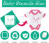 22 Pack Cute Baby Shower Stencils for Onesie Decorating Kit, Boy Girl Shirt Fabric Stencils for Clothes Phrases Mixed Animals Pattern Templates fo...