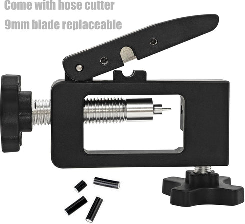 2 in 1 Designed Needle Driver Insertion Tool with Hydraulic Hose Cutter for Bicycle MTB Road Bike Olive Banjo Fitting Insert Installation,Extra Th...