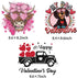 Valentine's Day Iron on Decals for T-Shirts Iron on Decals Patches Red Heart Pickup Truck Heart Shaped Glasses Cattle Dog Iron on Sticker for Clot...