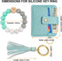 CEALXHENY Wristlet Bracelet Keychain Wallet, Silicone Bead House Car Key Ring Pocket Credit Card Holder...
