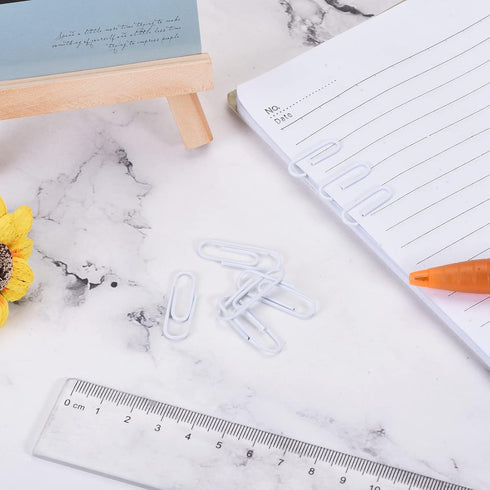 MECCANIXITY Paper Clips Small Size 1.1 Inch Vinyl Coated to Prevent Tearing Pages with Box for Organize Office Home White Count 200...