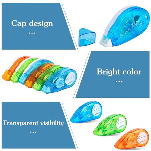 6 Pcs Double Sided Scrapbooking Tape Roller, Double Sided Adhesive Tape Glue Tape Roller Tape Runner for Crafts Scrapbooking Supplies Gift Wrappin...