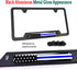 Police Thin Blue Line License Plate Frame-American Flag Patriotic Car Tag Holder, USA Black Aluminum Bracket with Screw, Cap Covers, Decal, Novelt...
