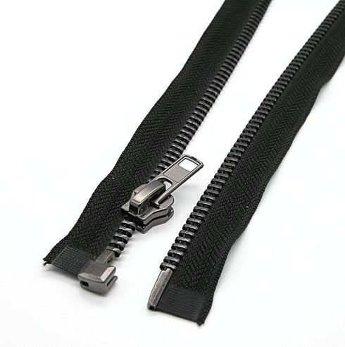 #10 Separating Metal Zipper Black Nickel Heavy Duty Metal Zippers for DIY Sewing Crafts Jacket Coat,26 Inch 1PC/Pack,SHUNLI...
