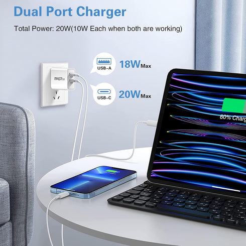 5 Pack USB C Wall Charger Block Boxeroo Dual Port PD Power Delivery Fast Type C Charging Block USB C Adapter Plug for iPhone 13 12 11 Pro Max Mini...
