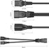 C14 to C13+NEMA 5-15R Y Splitter Power Cord YACSEJAO 10A/250V IEC 320 Single IEC 320 C14 Male to C13 + NEMA 5-15R(1FT/30CM)......