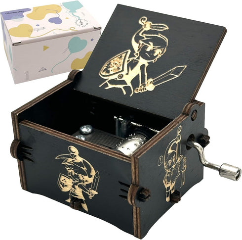 Pursuestar The Legend of Zelda-Storms from Ocarina of Time Wood Music Box, Hand Crank Engraved Vintage Wooden Musical Box for Birthday Valentine W...