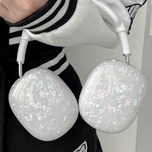 for Cute Glitter Airpods Max Case with Cleaner Kit, Anti-Scratch Shell Pattern Ear Pad Case Cover/Ear Cups Cover/Headband Cover for AirPods Max Co...