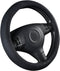 CAR PASS Black Faux Suede 14.5-15 Inch Memory Foam Steering Wheel Covers Breathable Anti-Slip Odorless Steering Wheel Universal Fit for Men Women...
