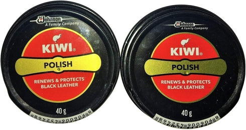 By Be The Bestest Kiwi Shoe Polish Paste Black(2) 0.2 fl oz with Kiwi Leather Shine Brush...