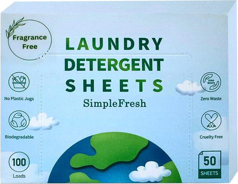 50 Laundry sheets 100 loads | fragrance free product - Laundry Detergent Sheets, Eco-Friendly, Plant-Based, Hypoallergenic, No Plastic Jug Kindly ...