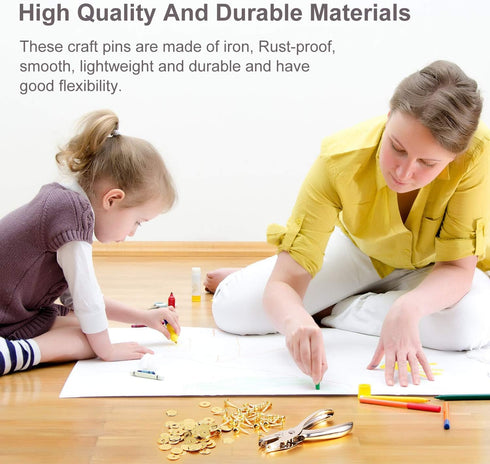 Yaocom 100 Pieces 3/4 Inch Brass Paper Fasteners Paper Brads, and 300 Pieces Plated Brass Washers with Hole Punch (Gold, 20mm Long)...