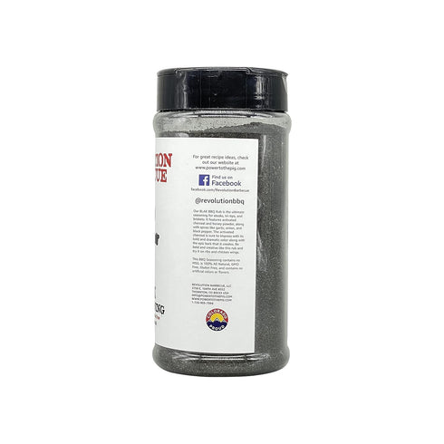 Revolution Barbecue Blak BBQ Seasoning | Gourmet black charcoal barbecue seasoning for Steak, Brisket, and Chicken | All Natural...