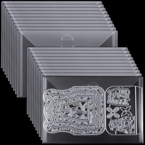 21 Pieces Clear Stamp and Die Storage Pockets Die Cut Storage Bag Scrapbooking Storage Die Storage Envelopes for DIY Card Making (Die Cut Not Incl...