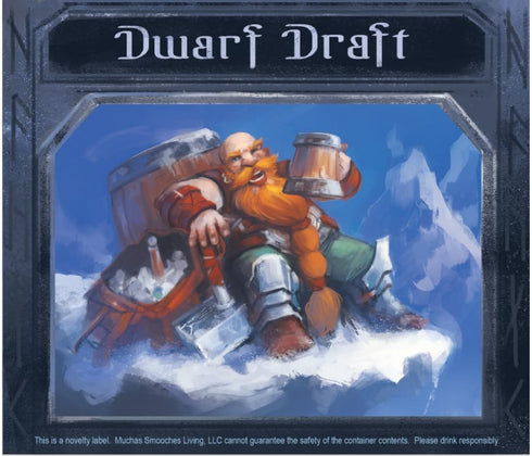 4 Soda Bottle Labels for Fantasy Themed Party. 7" x 6" Sticker Set Features an Orc, Dwarf, Elf, and Dragon....