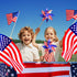 36 Pcs 4th of July Patriotic Decorations, Memorial Day Pinwheels and Flags Small Fourth of July Red White and Blue Stars Stripes Kids Windmills In...