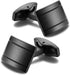 Black Cufflinks Rectangle Matte Solid Color Cuff Links for Men for Wedding Business Groom Best Man...