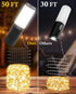 Camping String Lights, 4 in 1 Outdoor String Lights with 9 Light Modes(50Ft), LED String Lights Waterproof IPX6 Portable Camping Lantern Rechargea...