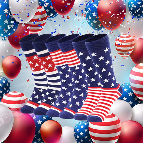 BISOUSOX American Flag Socks Mens Dress Socks 9-12 Funny Crazy Novelty Business Wedding Crew Groomsman President Sock...