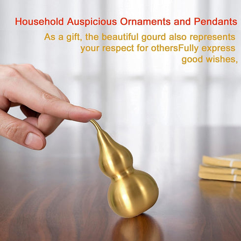 Hanging Decoration Good Luck Wu Lou Gourd,with Tassel for Housewarming Statue Charm Amulet Home Decor,3.18 inch Tall,Full Brass, Hu Lu Bring You W...