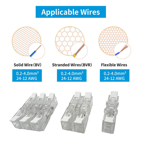 Inline Wire Connectors Nuts, Dicio Lever Wire Compact Connectors Electrical Inline Splicing Conductor Connector 4 Port 10 pcs Clear Butt Insulated...