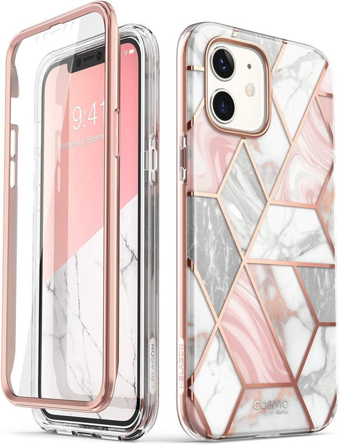 i-Blason Cosmo Series Designed for iPhone 12 Mini Case (2020), Slim Full-Body Stylish Protective Case with Built-in Screen Protector, Marble...