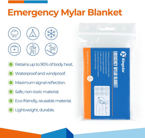 Emergency Blankets (4 Packs, 84" L x 52" W) Mylar Thermal Blankets for Survival and Protection,Space Blanket Survival Kits Camping Blanket, Ideal ...