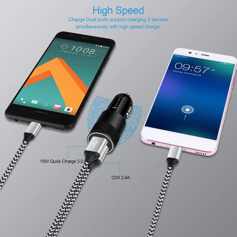 Super Fast Charger Type C Kit,18W Quick Charge 3.0 Wall Charger Car Adapter for iPhone 15/15 Pro/15 Pro Max, Samsung Galaxy S24 A55 A35 A15 A14 A1...