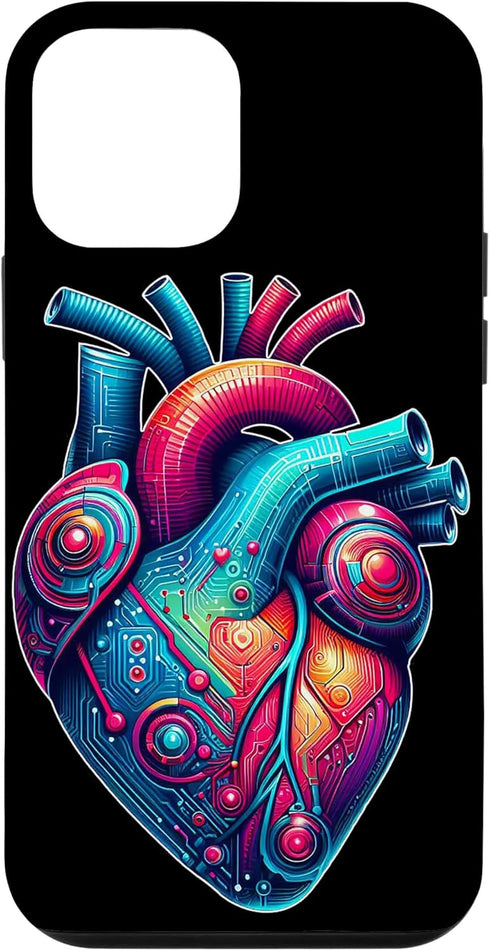 iPhone 12 mini Robot Heart Retro Robotics Engineer Artificial Intelligence Case...