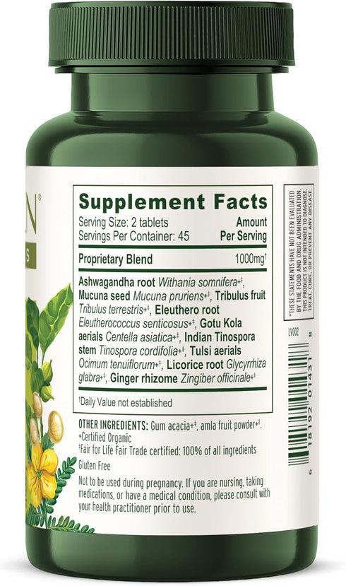 Banyan Botanicals Adrenal Nourish – Organic Adaptogen Supplement - Adrenal Support for Natural Energy with Organic Ashwagandha, Gokshura & Guduchi...