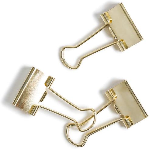 U Brands Small Binder Clips, Metallic Gold, Office Organization Supplies, 19mm, 72 Count...