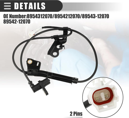 Motoforti Front Left Right ABS Sensor Wheel Speed Sensor, for Toyota Corolla 2003-2008, Metal, No.8954312070/8954212070/89543-12070/89542-12070, B...