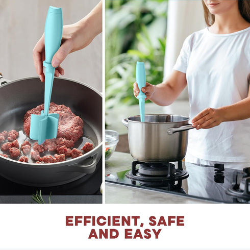 Meat Chopper, Hamburger Chopper, Premium Heat Resistant Masher and Smasher for Hamburger Meat, Ground Beef, Ground Turkey and More, Nylon Ground B...