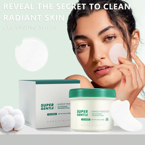 Makeup Remover Pads - Sensitive Friendly & Gentle on Eye & Face Skin, Powerful Makeup Remover Wipes, Facial Cleansing Wipes for Women, Ideal for D...