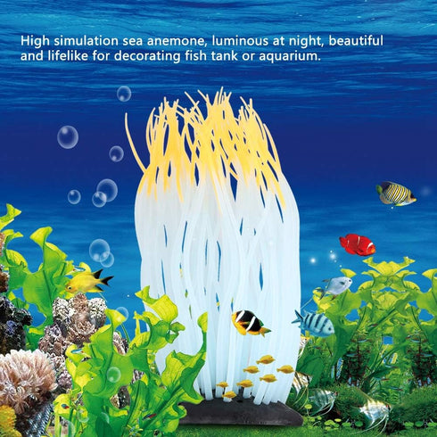 Garosa Aquarium Plastic Grass Artificial Green Lifelike Underwater Plants Luminous Aquarium Decor Fish Decoration Ornament (Orange),Fish Decoratio...