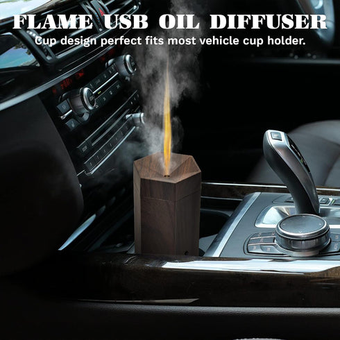Portable Flame Essential Oil Diffuser USB Car Diffuser, Flameless Bright Candles Air Aroma Diffuser, Humidifier with Auto-Off Protection, Aromathe...