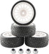 4PCS 12mm Hub Wheels Tires Set 1:10 1:12 1:16 Off Road RC Cars Rubber Tires Set for HSP 94122 94123 94103 3850 3851 FW06 RC Cars(White)...