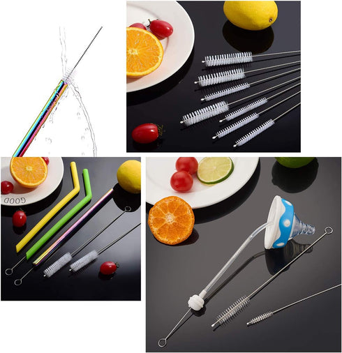 Long Straw Brush, Nylon Pipe Tube Cleaner 10-ihch X 2/5-inch Set of 10...