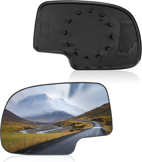 BDFHYK 12477843 Driver Left Side Mirror Glass Compatible with Chevy Silverado Suburban Tahoe GMC Sierra Yukon 1500 Cadillac Escalade, Side View Ex...