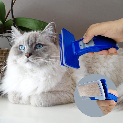 self-cleaning dog & cat slicker brush Pet Grooming and Detangling Brush Self-Cleaning Brush for Long and Short-Haired Dogs, Cats, Rabbits, and Mor...