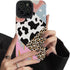Compatible for iPhone 13 Case, Trendy Leather Animal Leopard with Cute Cow Milk Spot Pattern Design, Shockproof Slim Soft TPU Full Camera Lens Pro...