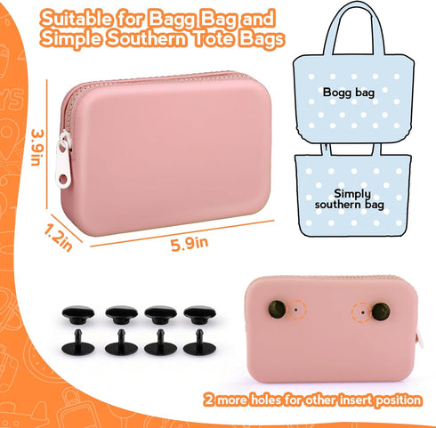 AIERSA Phone Holder for Bogg Bag Accessories, Silicone Insert Wallet for Bogg Bag Original All Models Rubber Beach Tote Bags Pink......
