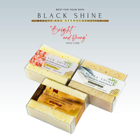 BlackShine | Organic Body Soap with Sponge, Natural Body Wash Women and Men with Goat Milk & Olive Oil - Sandalwood - Rose...